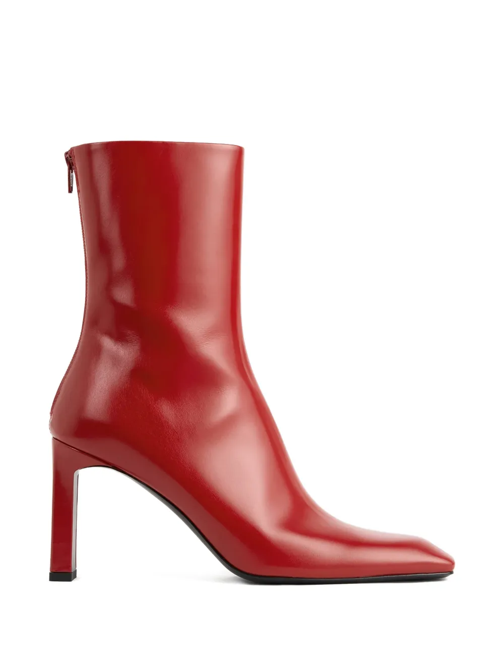 Glossy square-toe boots