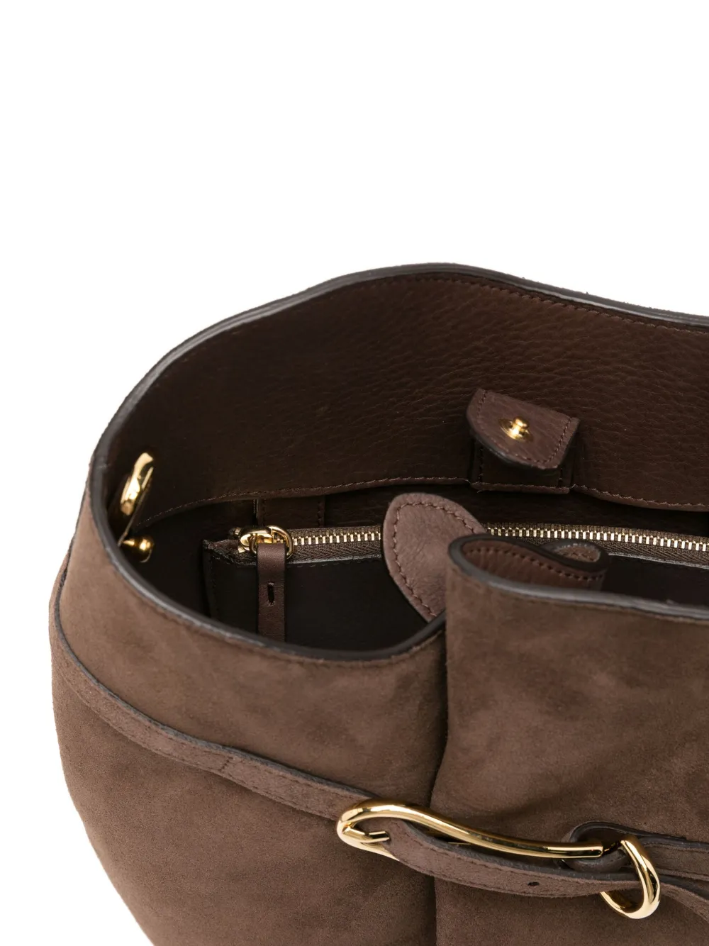 Suede bucket bag