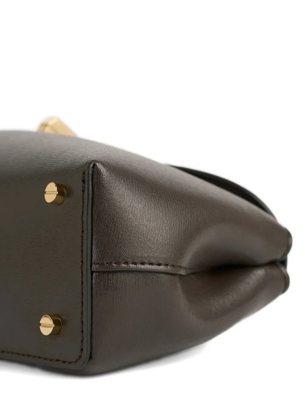 T-lock leather clutch bag