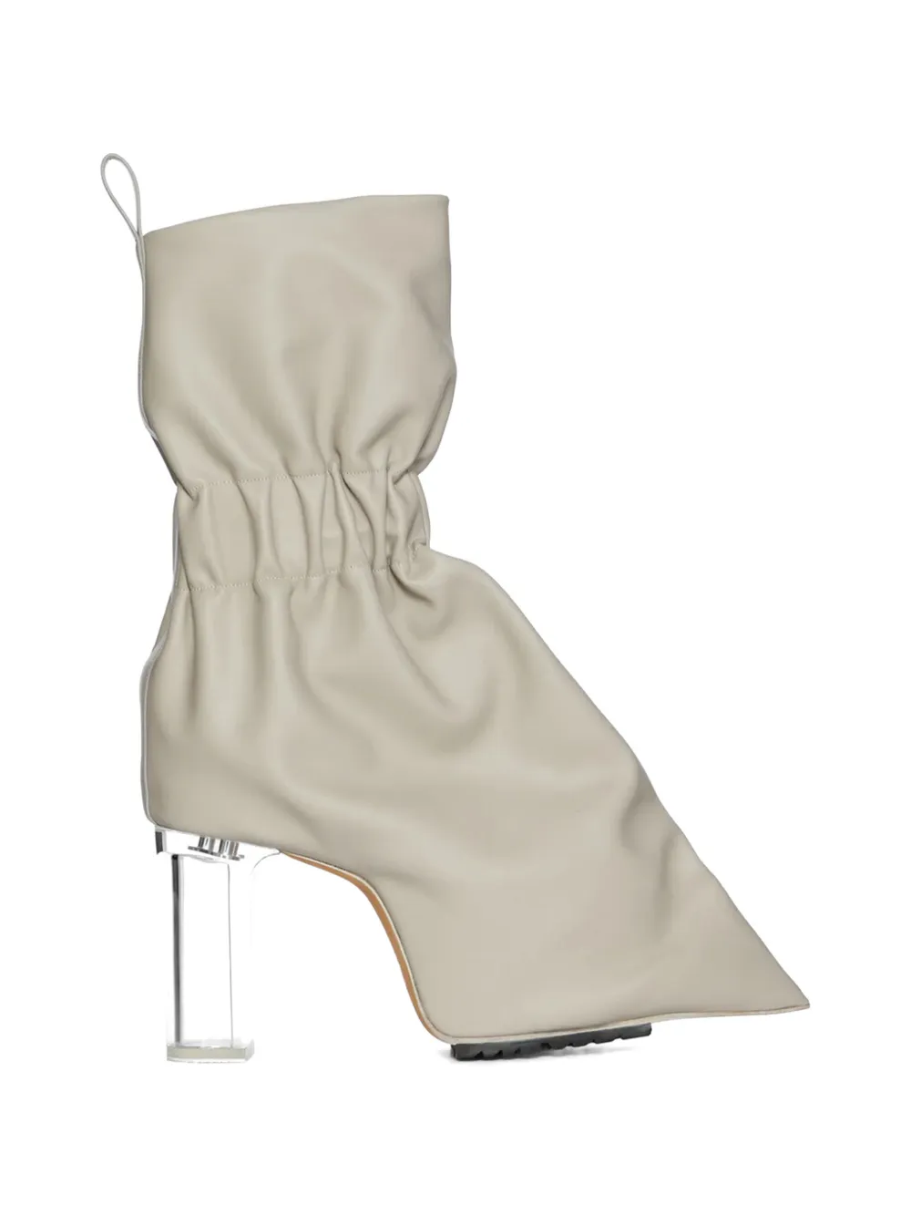 Taquito gathered leather ankle boots