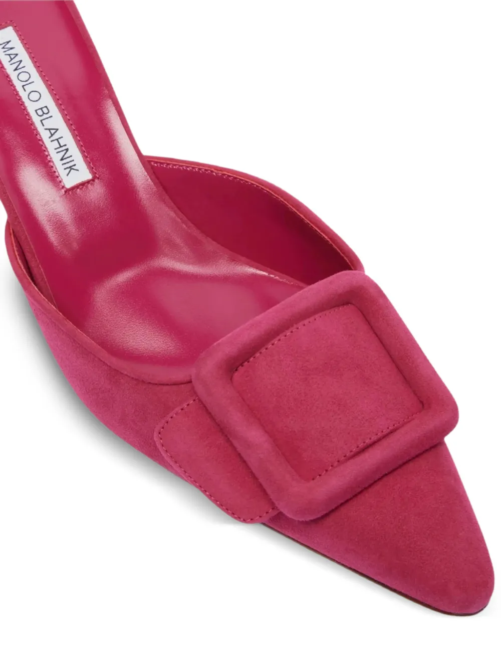 Maysale square buckle point-toe mules