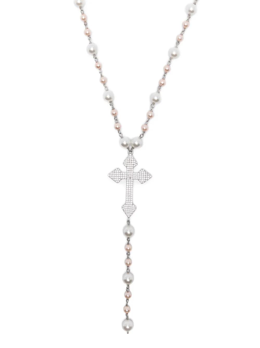 Rosary beaded cross necklace