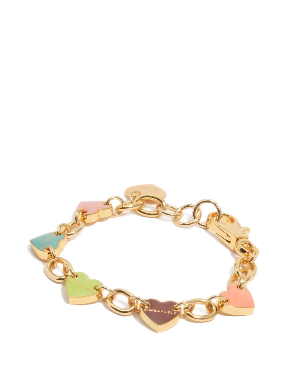 Heart logos gold chain bracelet